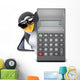 Penguin Sunglasses behind Calculator Wall Decal