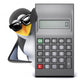 Penguin Sunglasses behind Calculator Wall Decal