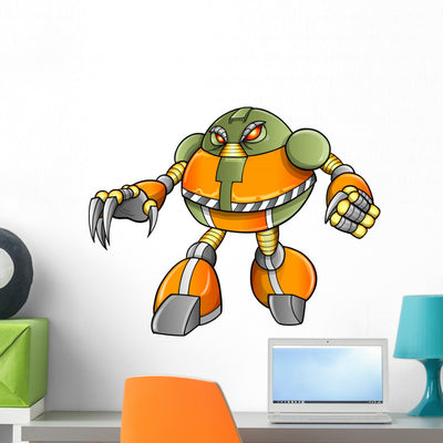 Massive Warrior Robot Cyborg shown on a wall