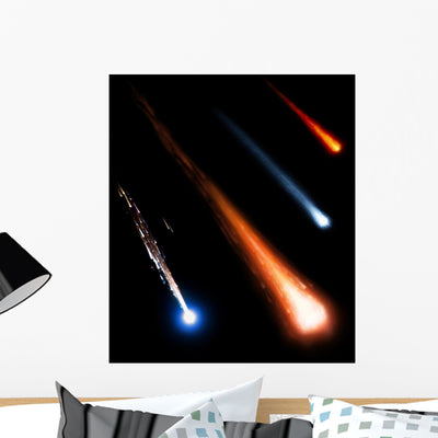 Asteroids shown on a wall