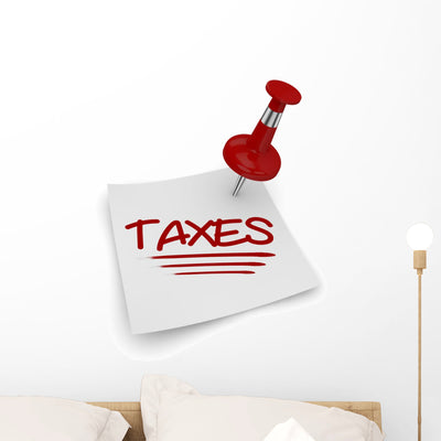 Time for Taxes Wall Decal shown on a wall