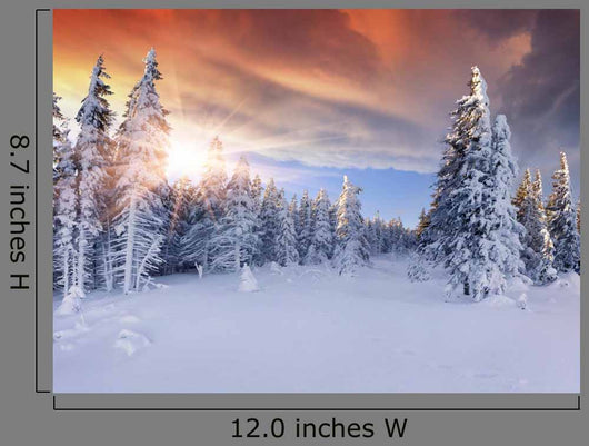 Beautiful Winter Sunrise Mountains