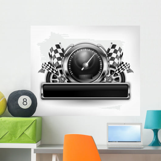Racing Emblem Speedometer White