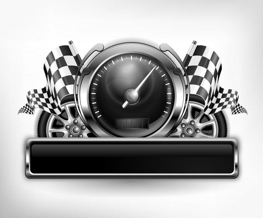 Racing Emblem Speedometer White