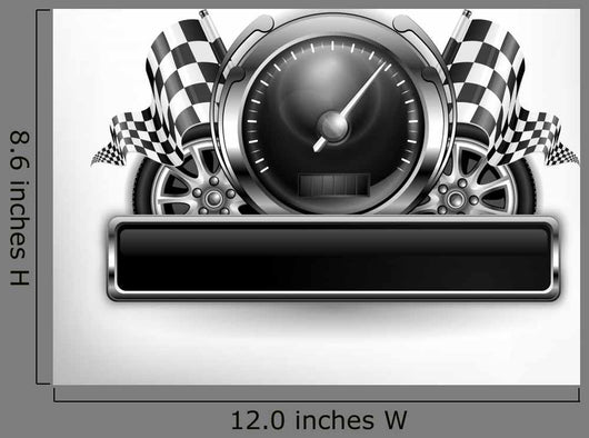 Racing Emblem Speedometer White