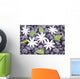 White Jasmine Flowers and Leaves over Zen Stones Background Wall Mural