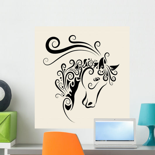 Horse head ornament Wall Decal
