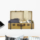 Old Vintage Suitcase Ski Wall Mural