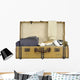 Old Vintage Suitcase Ski Wall Mural