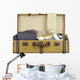 Old Vintage Suitcase Ski Wall Mural