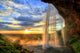 Seljalandfoss waterfall at sunset in HDR, Iceland Wall Mural