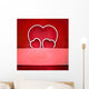 Valentine Three Hearts over Wall Mural