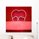 Valentine Three Hearts over Wall Mural