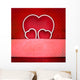 Valentine Three Hearts over Wall Mural