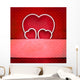 Valentine Three Hearts over Wall Mural