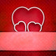 Valentine Three Hearts over Wall Mural