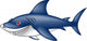 angry blue shark Wall Decal