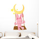 rabbit playing swing vector Wall Decal
