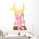 rabbit playing swing vector Wall Decal