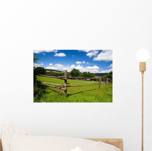 Wooden Fence Green Pasture