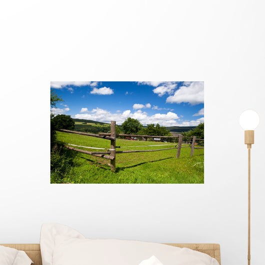 Wooden Fence Green Pasture
