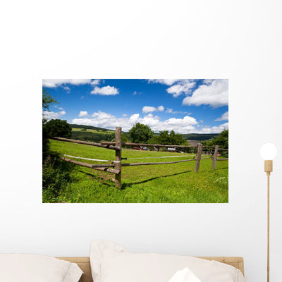 Wooden Fence Green Pasture shown on a wall