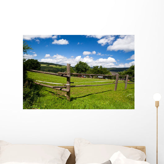 Wooden Fence Green Pasture