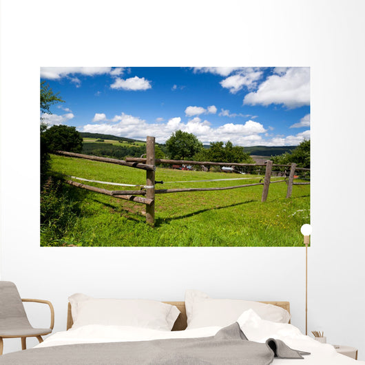 Wooden Fence Green Pasture