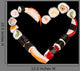 Heart Shape Sushi Wall Mural