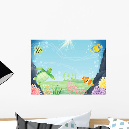 Friends and space of the sea Wall Mural