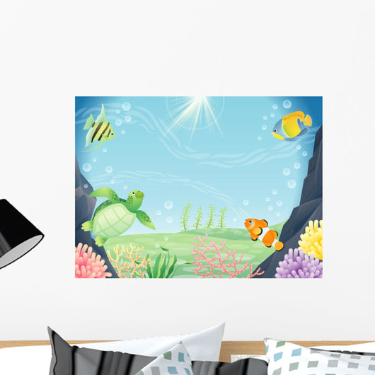 Friends and space of the sea Wall Mural