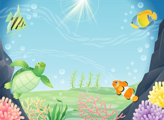 Friends and space of the sea Wall Mural