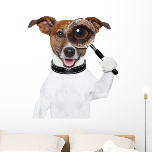 Dog with Magnifying Glass