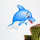 funny dolphin cartoon Wall Decal