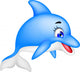 funny dolphin cartoon Wall Decal
