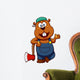 illustration of Beaver with axe Wall Decal