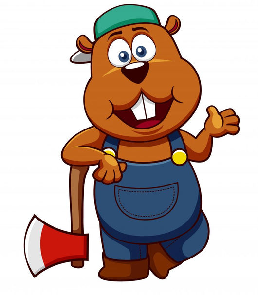 illustration of Beaver with axe Wall Decal