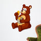 Illustration of Bear Eating Honey Vector Wall Decal