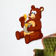 Illustration of Bear Eating Honey Vector Wall Decal