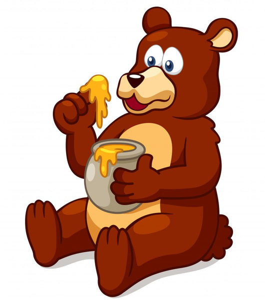 Illustration of Bear Eating Honey Vector Wall Decal