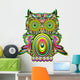 Owl Psychedelic Pop Art Design-Psychedelic Decorative Owl Wall Decal