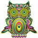 Owl Psychedelic Pop Art Design-Psychedelic Decorative Owl Wall Decal