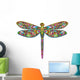 Psychedelic Colorful Dragonfly Wall Decal