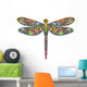Psychedelic Colorful Dragonfly Wall Decal