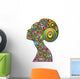 Psychedelic Woman Portrait Design-Woman Portrait Psychedelic Wall Decal