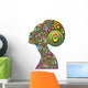 Psychedelic Woman Portrait Design-Woman Portrait Psychedelic Wall Decal
