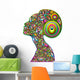 Psychedelic Woman Portrait Design-Woman Portrait Psychedelic Wall Decal