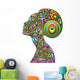 Psychedelic Woman Portrait Design-Woman Portrait Psychedelic Wall Decal