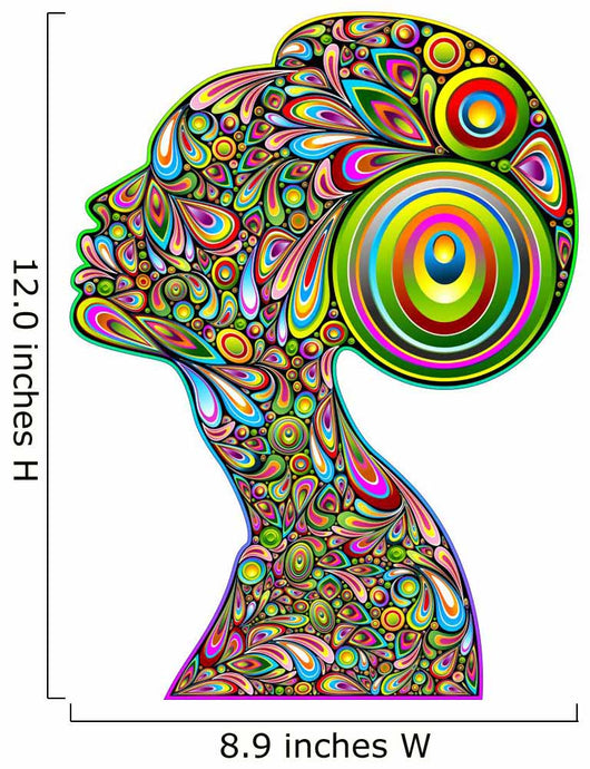 Psychedelic Woman Portrait Design-Woman Portrait Psychedelic Wall Decal