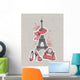Eiffel Tower Shoes and Wall Mural